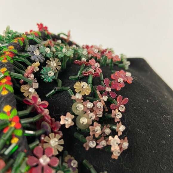 BULLOCK\'S WILTSHIRE Hat Headband Embroidery Silk Flowers Beads